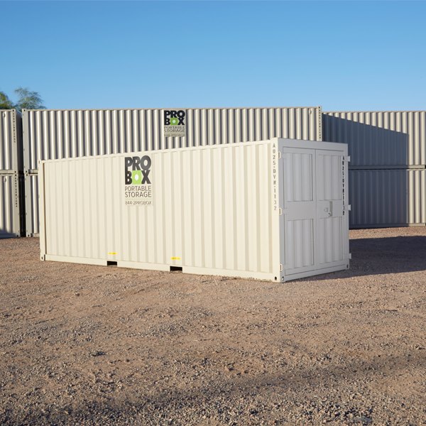 A 25-foot Double Doors Open Container at Pro Box Portable Storage in AZ, CO, OK, and TX