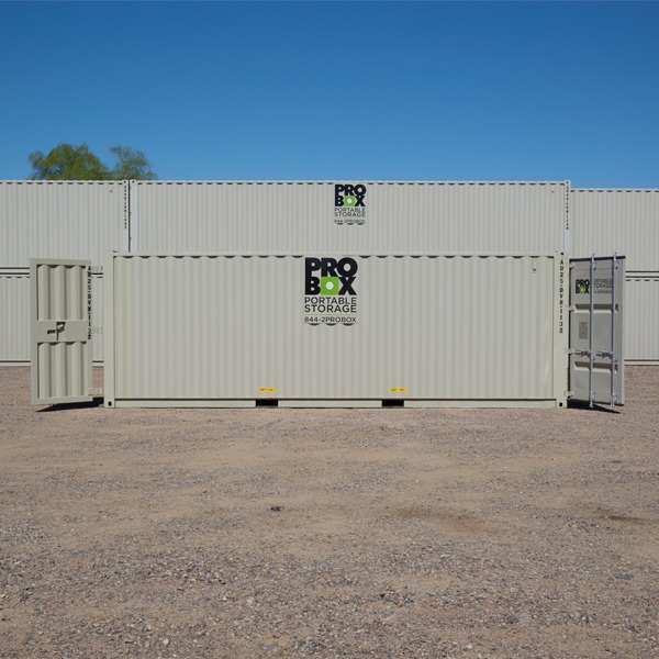 A 25-foot Reversed Door Storage Container for Rent at Pro Box Portable Storage