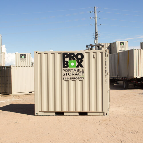 A 10-foot Single Door Container at Pro Box Portable Storage in AZ, CO, OK, and TX