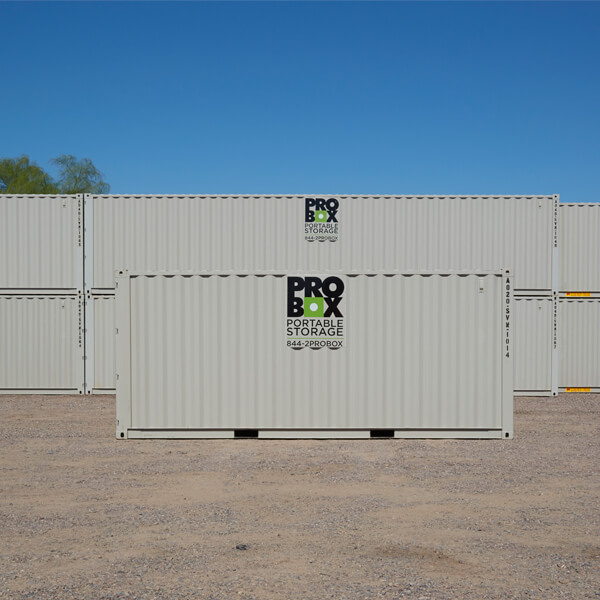 A 20-foot Single Door Storage Container for Rent at Pro Box Portable Storage
